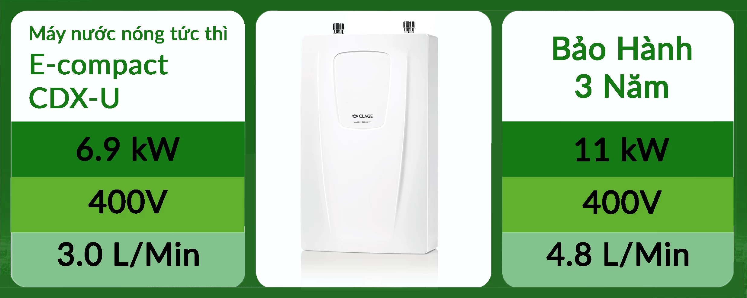 Máy nước nóng tức thì E-compact CDX-U