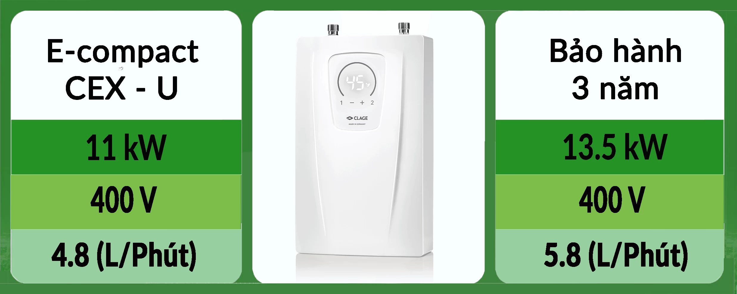 Máy nước nóng tức thì E-compact CEX-U