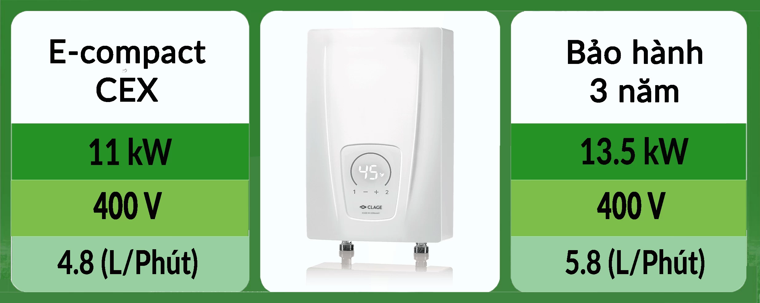 Máy làm nước nóng trực tiếp E-compact CEX 9 U