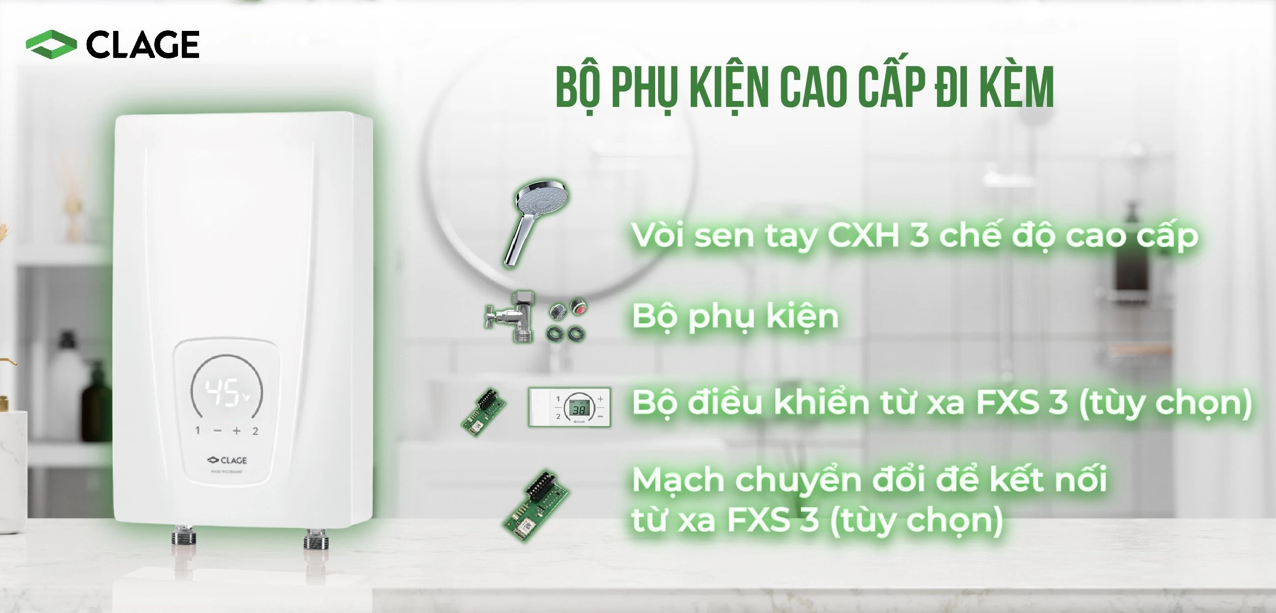 Máy làm nước nóng trực tiếp CLAGE CEX9 Plus